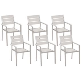 Lot de 6 chaises Bois d'ingénierie Blanc VERNIO