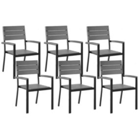 Lot de 6 chaises Bois d'ingénierie Gris COMO