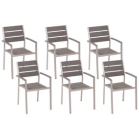 Lot de 6 chaises Bois d'ingénierie Gris VERNIO