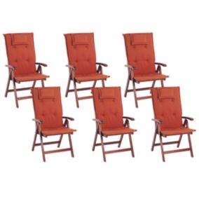 Lot de 6 chaises Bois Rouge foncé TOSCANA