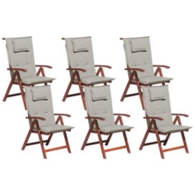 Lot de 6 chaises Bois Taupe TOSCANA