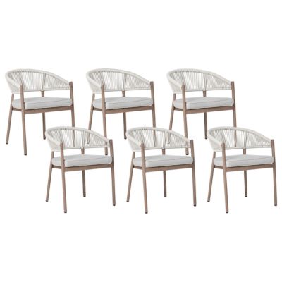 Lot de 6 chaises de jardin avec coussins FLAVIA Métal Blanc