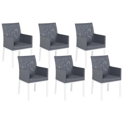 Lot de 6 chaises de jardin BACOLI Tissu Gris foncé