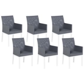 Lot de 6 chaises de jardin BACOLI Tissu Gris foncé