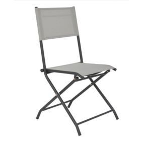 Lot de 6 Chaises de jardin - BOCARNEA - 6 pcs en acier et textilène - Chaises d'extérieur Pliables