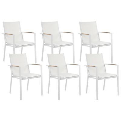 Lot de 6 chaises de jardin BUSSETO Métal Blanc