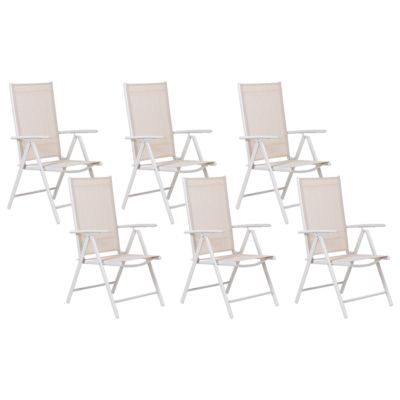 Lot de 6 chaises de jardin CATANIA Métal Beige
