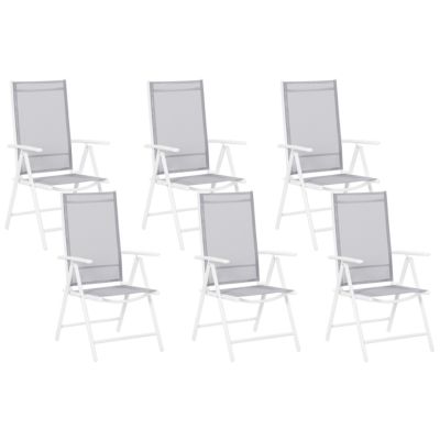 Lot de 6 chaises de jardin CATANIA Métal Gris
