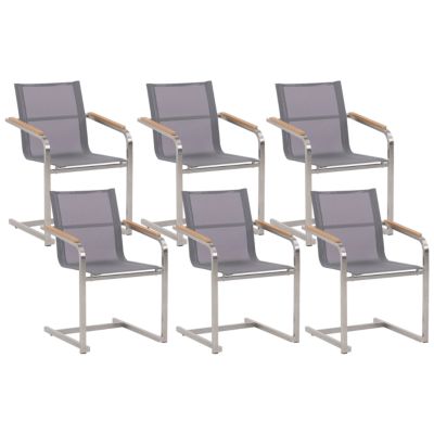 Lot de 6 chaises de jardin COSOLETO Acier inox Gris
