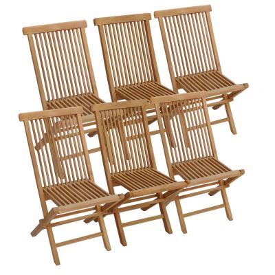 Lot de 6 chaises de jardin en teck LOMBOK - Happy Garden