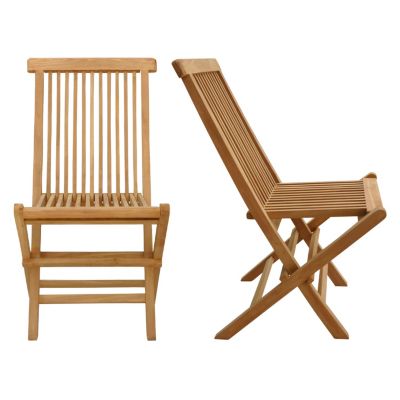 Lot de 6 chaises de jardin en teck LOMBOK - Happy Garden