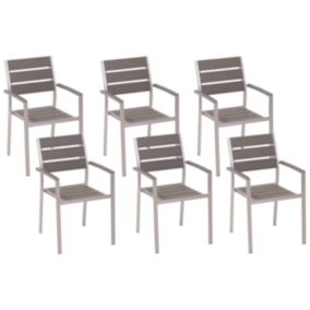 Lot de 6 chaises de jardin VERNIO Gris