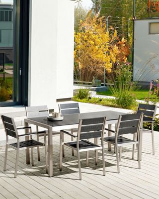 Lot de 6 chaises de jardin VERNIO Noir/argenté