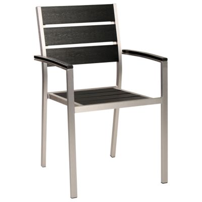 Lot de 6 chaises de jardin VERNIO Noir/argenté