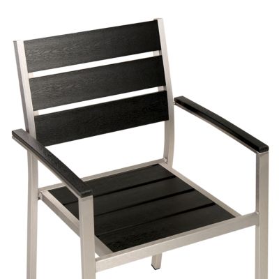Lot de 6 chaises de jardin VERNIO Noir/argenté