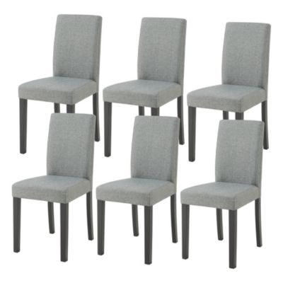 Lot de 6 chaises de salle à manger Hamburg gris clair en.casa