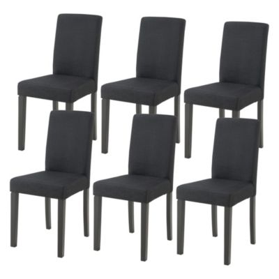 Lot de 6 chaises de salle à manger Hamburg noir en.casa