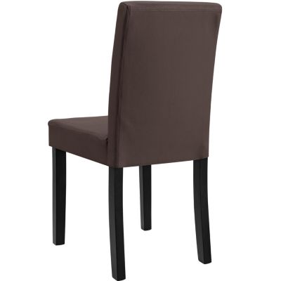 Lot de 6 chaises de salle à manger Hamburg similicuir marron en.casa