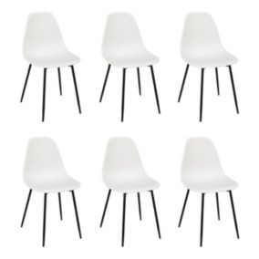 Lot de 6 Chaises "Gustav" 87cm Blanc