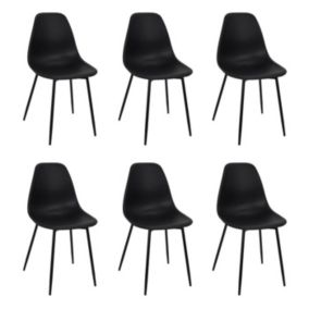 Lot de 6 Chaises "Gustav" 87cm Noir