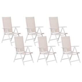 Lot de 6 chaises Métal Beige CATANIA