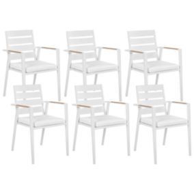 Lot de 6 chaises Métal Blanc TAVIANO