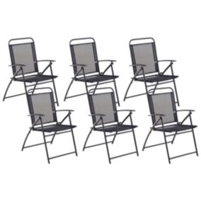 Lot de 6 chaises Métal Noir LIVO