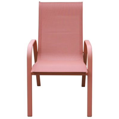 Lot de 6 chaises MARBELLA en textilène terracotta - aluminium terracotta - HAPPY GARDEN
