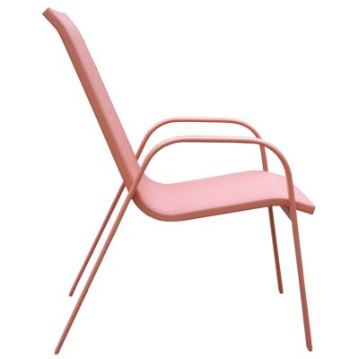 Lot de 6 chaises MARBELLA en textilène terracotta - aluminium terracotta - HAPPY GARDEN