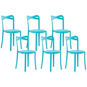 Lot de 6 chaises Matière synthétique Turquoise CAMOGLI