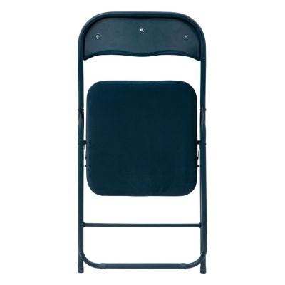 Lot de 6 chaises pliantes en velours Bleu, L. 45 x l. 44 x H. 79 cm