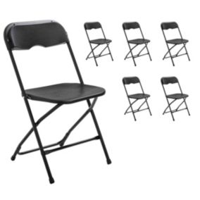 Lot de 6 chaises pliantes noires de réception  Oviala