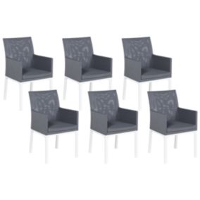 Lot de 6 chaises Tissu Gris foncé BACOLI