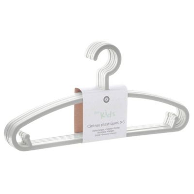 Lot de 6 cintres enfant - plastique - gris - Atmosphera