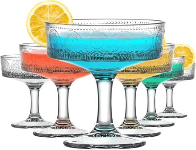 Lot de 6 coupes vintage en verre 200 ml
