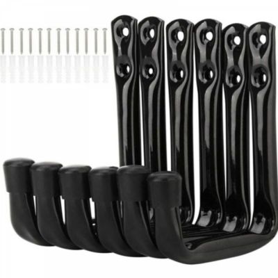 Lot De 10 Crochets En U à Visser En Fer - 9.5x4.5 Cm - Pour Rangement Outils Garage, Jardin - Noir