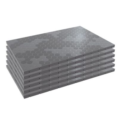 Lot de 6 Dalles de sol Clipsables Grises 116x76x3 cm Rectangulaire Polypropylène Revêtement de Sol Modulable 4.61m2 INTEC