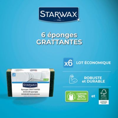 Lot de 6 éponges grattantes surfaces peu fragiles, Starwax