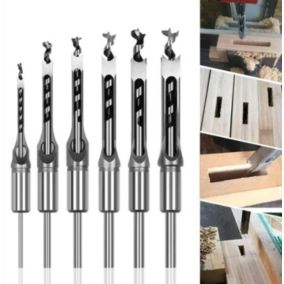 Lot de 6 Forets à bois trou carré Bédanes Creux en Acier Outils Set pour travail du bois Foret a trou carre Foret Trou de Perçage