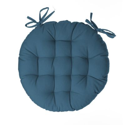 Lot de 6 Galettes de chaise en Coton Bleu canard D 38 cm