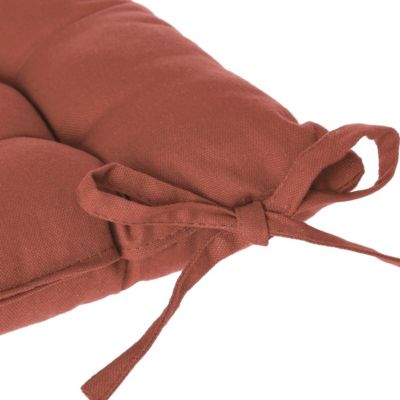 Lot de 6 Galettes de chaise en Coton Terracotta 38 x 38 cm
