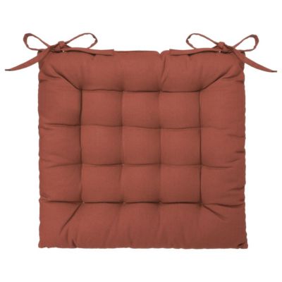 Lot de 6 Galettes de chaise en Coton Terracotta 38 x 38 cm