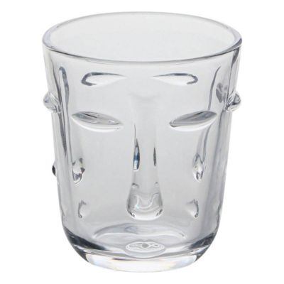 Lot de 6 gobelets Visage transparent D8,5xH10cm - Atmosphera Créateur d'intérieur
