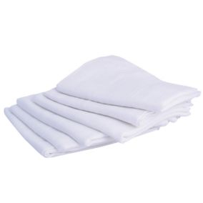 Lot de 6 langes carré (70x70 cm - Blanc)