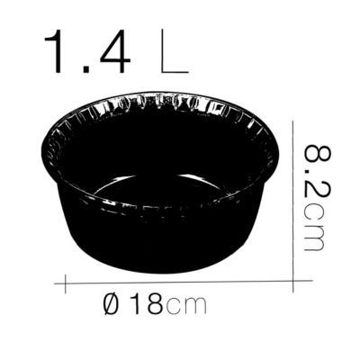 Lot de 6 moule soufflé rond, moule en verre fileté, plateau réfractaire, plat à four moule de cuisson 1.4 L - D 18 x H 8.2 cm