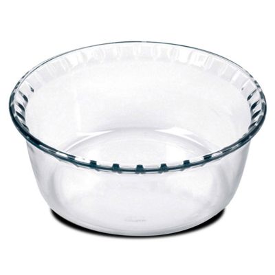 Lot de 6 moule soufflé rond, moule en verre fileté, plateau réfractaire, plat à four moule de cuisson 1.4 L - D 18 x H 8.2 cm