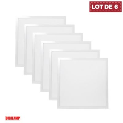 Lot de 6 - Panneau LED 60x60 40W Blanc froid 6500K encastrable Haute Luminosité