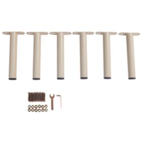 Lot de 6 pieds cylindriques pour cadres à lattes - Beige - BOLGARE