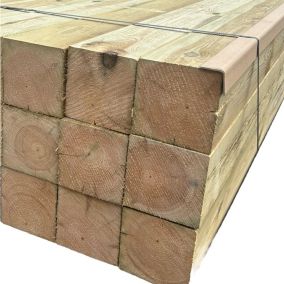 Lot de 6 poteaux en bois (poutre) en pin traité 14x14x100 cm