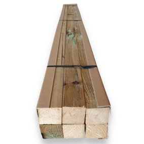 Lot de 6 poteaux extérieurs en bois traité de dimensions 7x7x50 cm